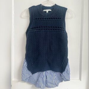 VERONICA BEARD South Beach
Combo Navy Sleeveless Knit
Sweater Size M $295